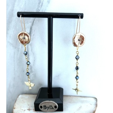 Boucles d'oreilles doré eagle star.