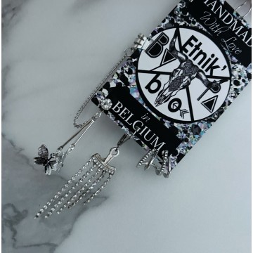 Boucles d'oreilles argenté 3 trous.