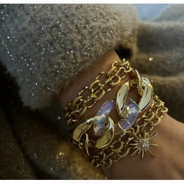 Bracelet maille gold dita star