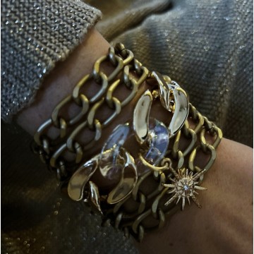 Bracelet maille gold dita star large maille