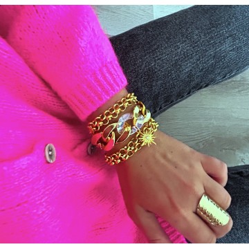 Bracelet maille full gold multi-tours.