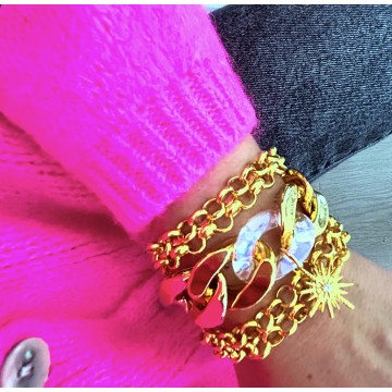 Bracelet maille full gold multi-tours.