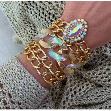Bracelet maille gold dita multi reflets.