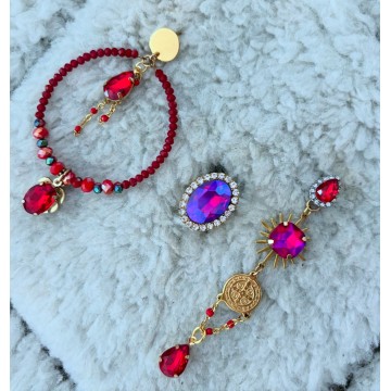 Boucles d'oreilles bohème red.