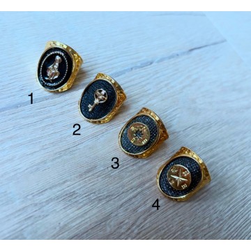 Bague réglable nero gold.