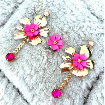 Boucles d'oreilles fleur gold.