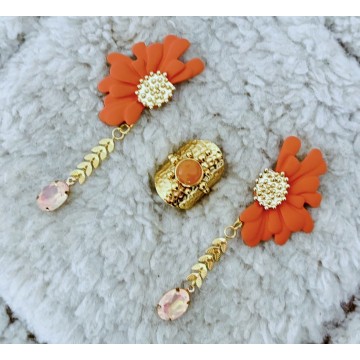 Boucles d'oreilles fleur gold.